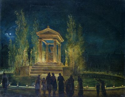 El Cenotafio de Jean Jacques Rousseau (1712-78) en las Tullerías, París, 1794 de Hubert Robert